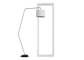 Lampe murale moderne avec un bras articulé noir et un abat-jour blanc.