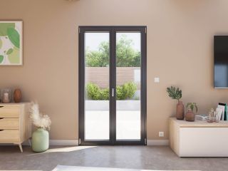 Porte Fenêtre PVC vue intérieur Gris Anthracite