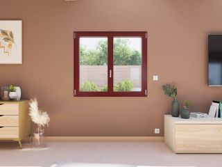 Fenêtre battante PVC vue intérieur Rouge